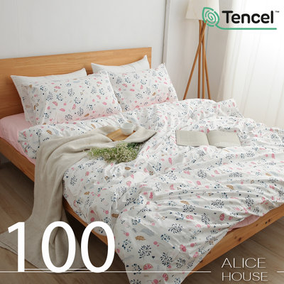 【春來】ALICE愛利斯-加大~100支100%萊賽爾純天絲TENCEL~兩用被薄床包組
