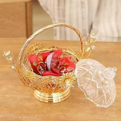 美式創意水晶玻璃糖果罐歐式客廳茶幾家用裝飾器皿大號儲物罐擺件