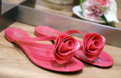 Valentino 汎倫鐵諾 Rose Flip-Flop Sandal 玫瑰花夾腳拖 桃紅 36 / 37
