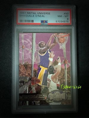 1997 Metal Universe Shaquille O'Neal PSA 8  立體浮雕卡面 紅綠寶原型 鑑定卡