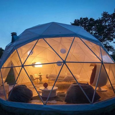 度假山莊露營基地戶外球形6米帳篷高端星空屋圓頂主題民宿蓬房~特價
