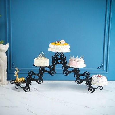歐式創意鐵藝可拆三層五層多層生日婚禮過壽蛋糕架子折疊法式