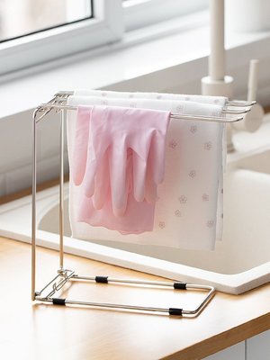 “正品”毛巾架日本ASVEL廚房家用免打孔抹布收納架壁掛架晾曬架抹布架