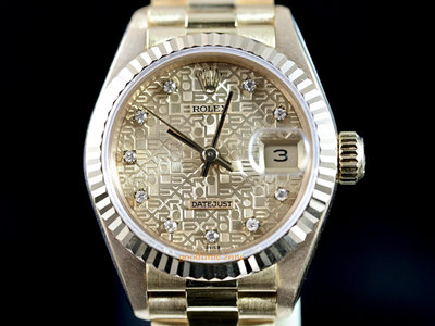 [好時計]ROLEX 勞力士 69178 Datejust 原裝10鑽紀念金面 18黃K金 女錶  26mm LRK201