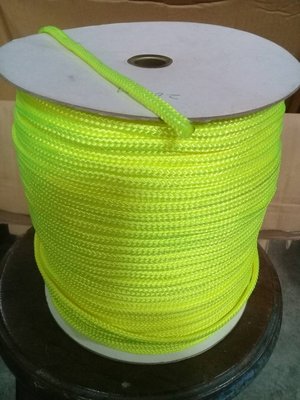 5mm X 20米 尼龍繩/螢光黃綠色/水線/萬用繩/營繩/強力營繩/拉繩/置物繩/20米(一捲)
