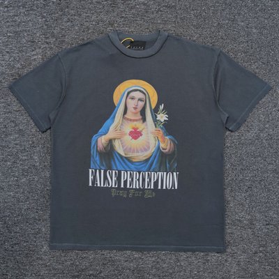 2023上新！Vintage False perception virgin Mary printed t-shirt tee短袖-NNJ7971