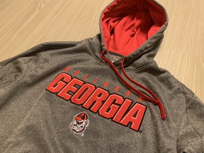 JFK 喬治亞大學鬥牛犬 champion NCAA GEORGIA BULLDOGS 灰底/LOGO刺繡配色 連帽T恤