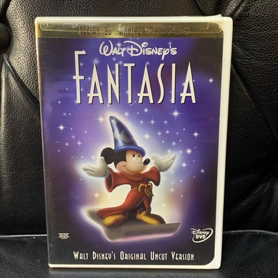 【一手收藏】迪士尼幻想曲 FANTASIA DVD，美國版，購於舊金山，迪士尼2000發行，保存良好。經典不敗的經典。