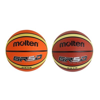 【綠色大地】MOLTEN 超耐磨深溝橡膠籃球 5號籃球 GR5D 12片貼深溝籃球 室外籃球 練習教學籃球