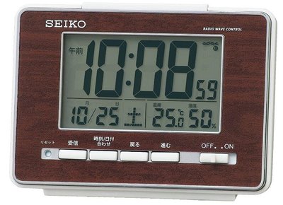 16812c 日本進口 限量品 真品 SEIKO 精工品牌 鬧鐘 木頭感 溫度計功能時鐘LED畫面夜燈電波時鐘送禮禮品