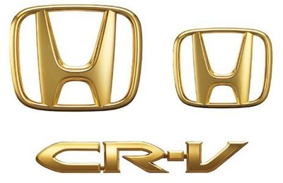【翔浜車業】HONDA 本田(純正)CRV3代 3.5代 前後金色H+金色CRV字樣標誌組/金色廠徽標誌