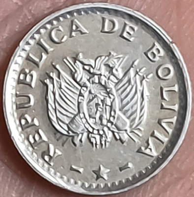 二手 玻利維亞1987年2分硬幣，狀態不錯，尺寸較小保存不易，行 錢幣 紀念幣 紀念章【奇摩錢幣】326