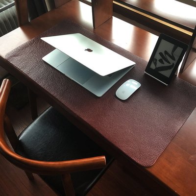 超大頭層水牛皮鼠標墊 桌墊真皮辦公寫字臺桌面墊子電腦書桌皮墊-雙喜生活館
