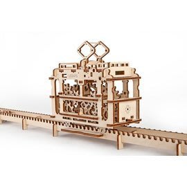 Ugears 輕軌電車 TRAM WITH RAILS 捷運 MRT 可動組裝模型 大人的玩具 收藏品