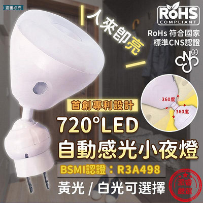 【明沛720度LED自動感光小夜燈】自動感光 小夜燈 LED 夜燈 720度 白燈 黃燈 【LD936】