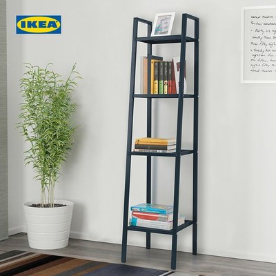 熱賣 IKEA宜家LERBERG勒伯格擱板柜現代簡約鋼制輕便客廳開放~
