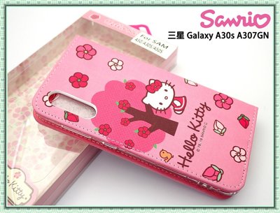 24H快速出貨?Hello Kitty三麗鷗授權正版Samsung Galaxy A30s  防摔手機皮套 側掀皮套