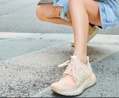 ADIDAS ULTRABOOST 19 粉橙色 編織 透氣 襪套 健身 防滑 減震 慢跑鞋 F34073 女鞋