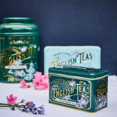 Ariel Wish英國NEW ENGLISH TEAS斯里蘭卡紅茶燙金浮雕鐵罐禮盒茶包40包好市多同款方盒款-現貨１