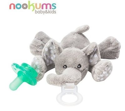 美國 nookums 寶寶可愛造型安撫奶嘴/玩偶-小灰象
