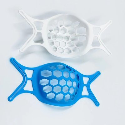 JJ mama【白/藍】降!!可水洗防霧防悶透氣硅膠口罩托3D立體支架
