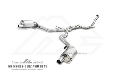 【YGAUTO】FI 賓士 BENZ AMG GT 43 中尾段閥門排氣管 全新升級 底盤