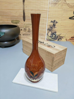 日本大內涂木漆器花瓶 花入 花器 花生 花瓶托 花具 花道具