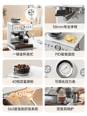 露茉意式研磨一體咖啡機SolarPro  家用輕商用半自動帶研磨豆一體