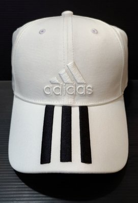 ✩Pair✩ ADIDAS 運動帽 BK0806 老帽  棒球帽 白色白LOGO 黑色三條線 百搭 刺繡