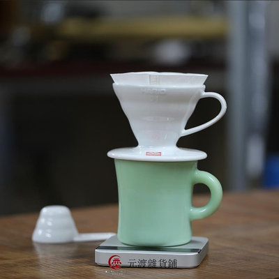精品免運-日本進口HARIO手沖咖啡陶瓷濾杯V60白色陶瓷VDC-02W帶量勺1~4人杯