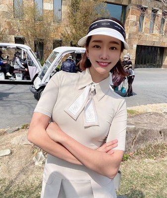 特賣-韓版高爾夫女夏季短袖T恤帶絲巾上衣A字裙褲高爾夫服裝套裝女裙子