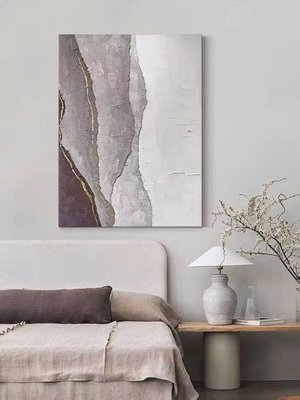 現貨熱銷-純手繪侘寂油畫莫蘭迪色北歐現代抽象大幅立體客廳裝飾畫玄關掛畫