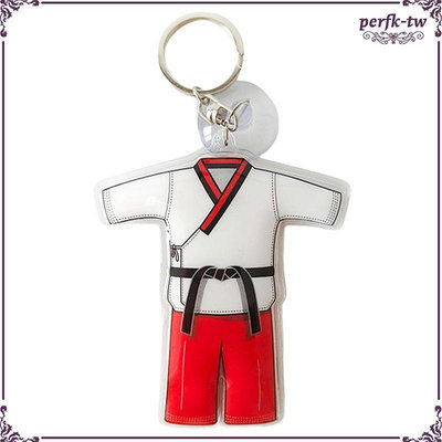 [PerfkTW] 跆拳道鑰匙扣金屬鑰匙圈可愛包掛飾鑰匙扣運動鑰匙扣紅色