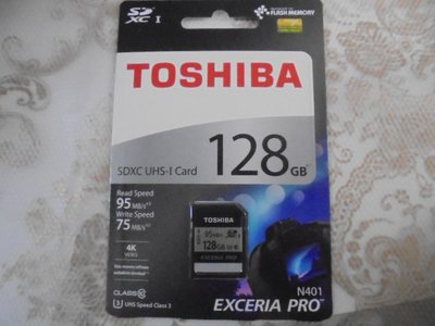 TOSHIBA東芝【極至超速】EXCERIA PRO SDXC 128GB記憶卡N401 UHS-I 3銀卡