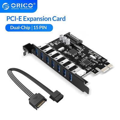 熱賣 Orico SuperSpeed USB 3.0 7 端口 PCI-E Express 卡, 帶有 15 針 SA新品 促銷