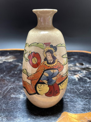 日本 回流老薩摩燒花瓶 酒壺