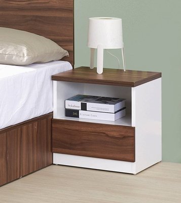 【生活家傢俱】HJS-449-7A：系統一抽床頭櫃-北美胡桃【台中家具】床邊櫃 置物櫃 低甲醛E1系統板 系統家具