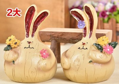 【熱賣精選】一對價 兔子模型 大蒜胖兔子情侶房間創意樹脂家居工藝品裝飾品可愛小擺件手工擺設