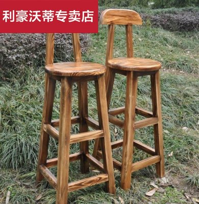 倉庫現貨出貨新品吧椅櫈子椅子靠背實木中式凳子成人高腳換鞋凳高椅老式復古現