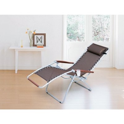 [ 家事達]OA-472-1　無段式休閒彈力躺椅組(深棕色) 特價