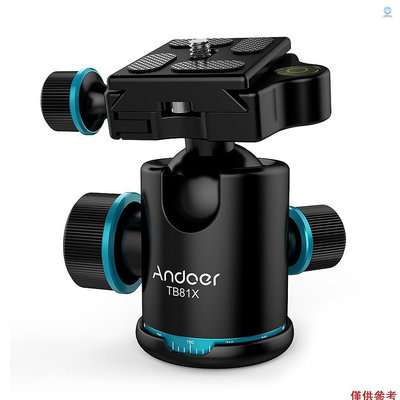 Andoer TB81X 三腳架球頭 360 度旋轉全景球頭適用於三腳架獨腳架滑塊數碼單反相機,帶 3 個