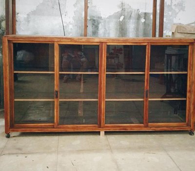 【Côté Rétro老傢俱專賣】長型玻璃櫃 中藥櫃 老件 vintage 復古 檜木