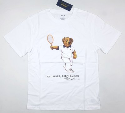 特價999元~☆ 瘋加州 ☆ Polo Ralph Lauren 白色 BEAR 運動小熊(男大童)Tee T恤 M