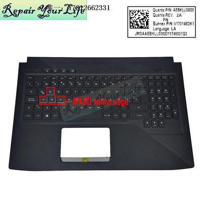 電腦零件華碩ASUS GL503VD 黑色C殼背光筆記本鍵盤 WASD鍵帽透光  LA筆電配件
