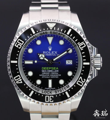 【鑫瑞鐘錶】ROLEX 勞力士 Deepsea 116660DB 116660 漸層藍 水鬼王 3900米 潛水錶 44mm 盒單全