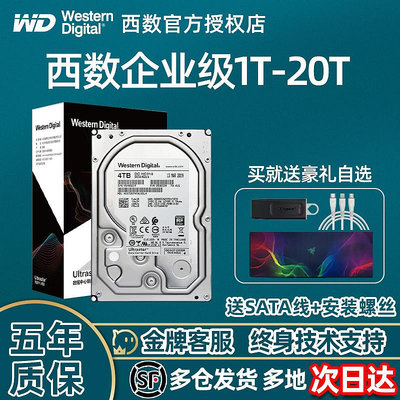 WD/西部數據西數企業級nas網絡存儲伺服器硬碟桌機電腦機械硬碟1T/2T/4T/6T/8T/10T/12T/14T