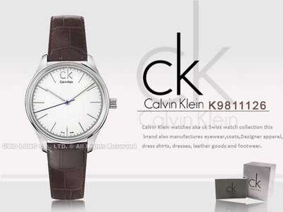 CASIO手錶專賣店 國隆 CK手錶 K9811126 皮革錶帶 保固 發票