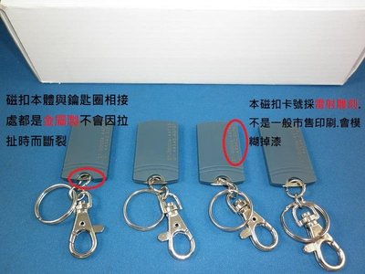 Mifare13.56悠遊卡系統台灣ST品牌門禁 感應卡 磁卡(長方型附鑰匙圈-雷射刻碼)每只35元