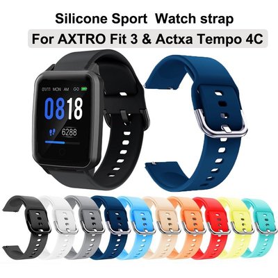 Axtro Fit 3 矽膠運動錶帶錶帶兼容 Actxa Tempo 4C 快速釋放智能手錶錶帶手鍊更換配件
