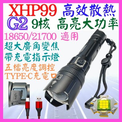 【購生活】G2 XHP99 9核心 P99 21700 手電筒 USB充電 5檔 廣角變焦 P160 工作燈 頭燈